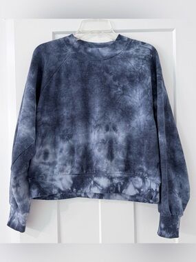 Pink Rose Cloud Blue Tie Dye Sweatshirt, Size XL